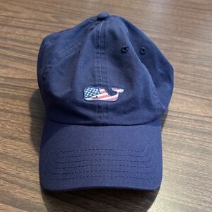 NEW Vineyard Vines Whale USA Flag Navy Blue Baseball Hat